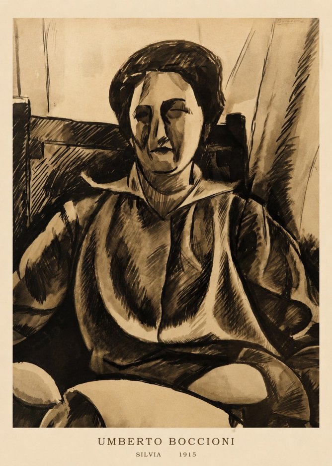Umberto Boccioni Silvia No6 - Affiche