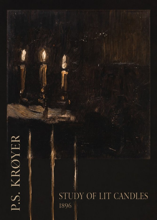 P.S. Krøyer Study of Lit Candles No3 - Affiche