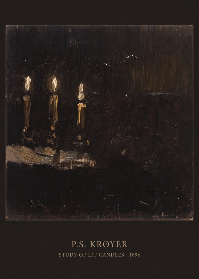 P.S. Krøyer Study of Lit Candles No6 - Affiche