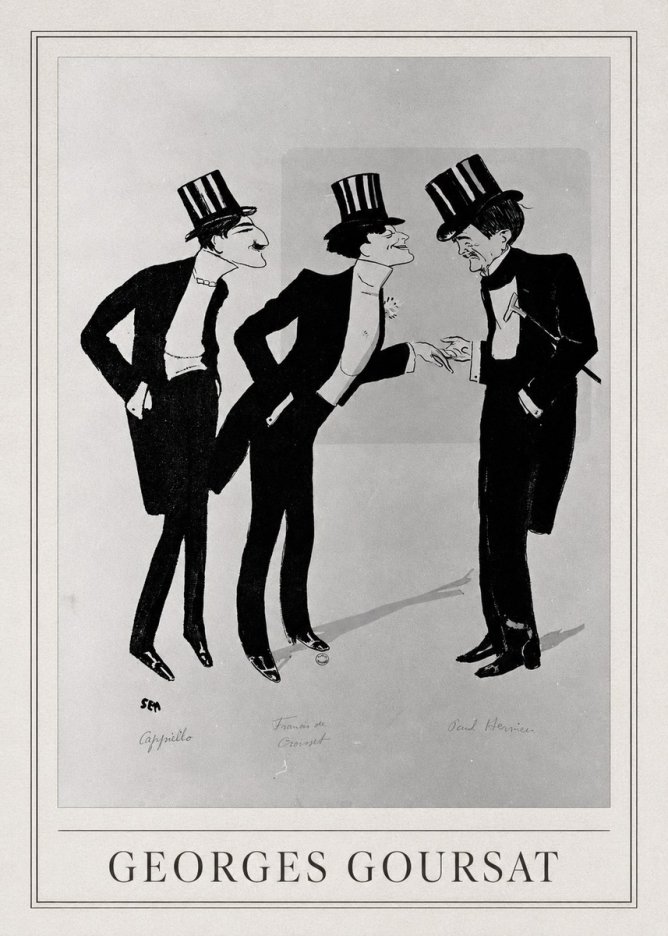 Georges Goursat Capiello, Francis De Croisset, Paul Hervieu No4 - Affiche