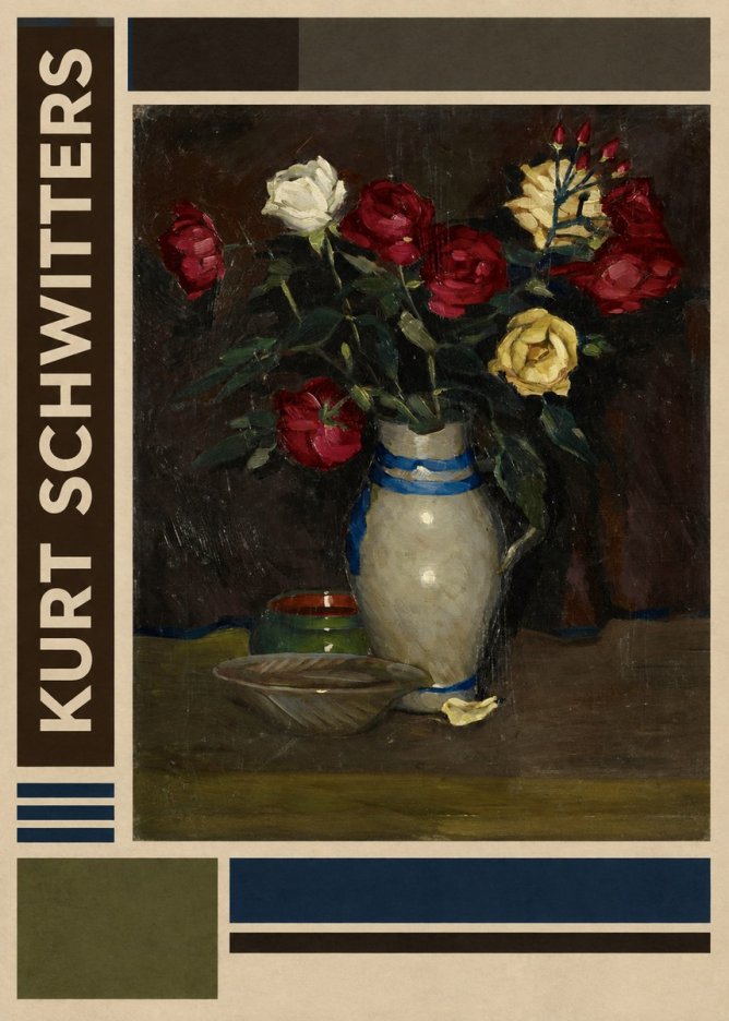 Kurt Schwitters Still Life with Roses No2 - Affiche