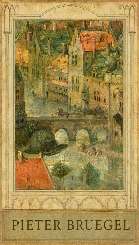 Pieter Bruegel Cityscape with Bridge No1 - Affiche