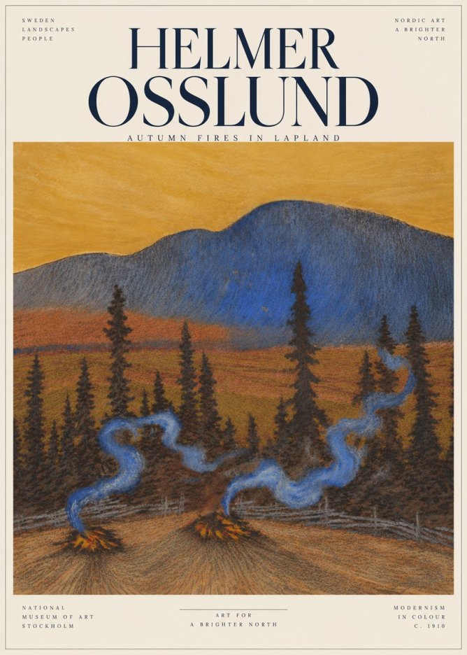 Helmer Osslund Twilight in the North No6 - Affiche