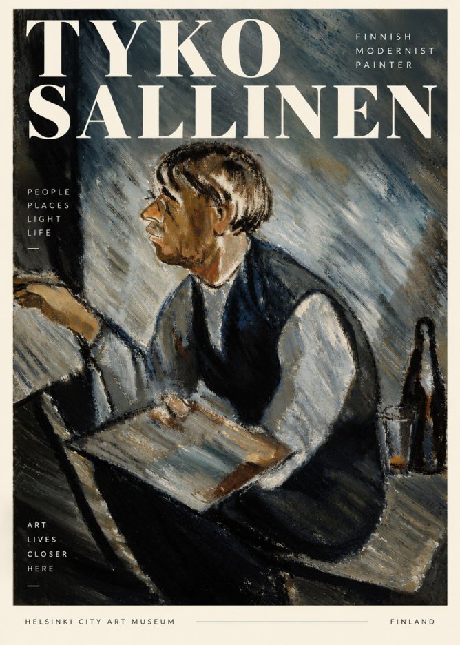 Tyko Sallinen The Artist at Work No3 - Affiche