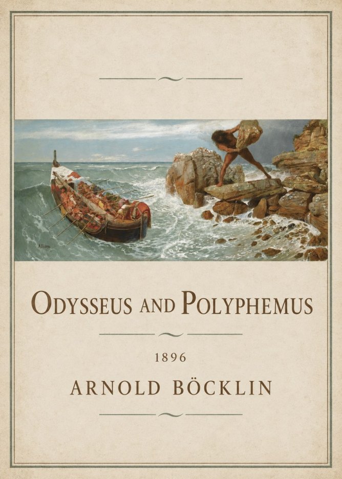 Arnold Böcklin Odysseus and Polyphemus No1 - Affiche