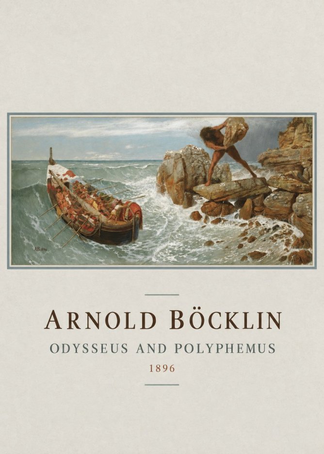 Arnold Böcklin Odysseus and Polyphemus No4 - Affiche