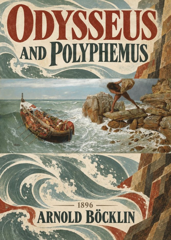 Arnold Böcklin Odysseus and Polyphemus No5 - Affiche