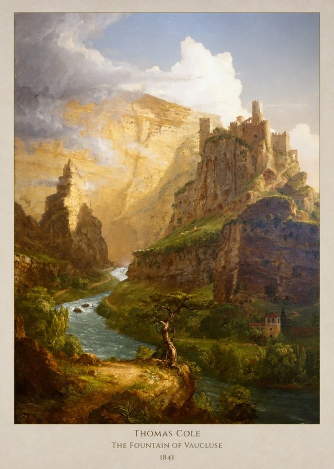 Thomas Cole The Fountain of Vaucluse I No6 - Affiche