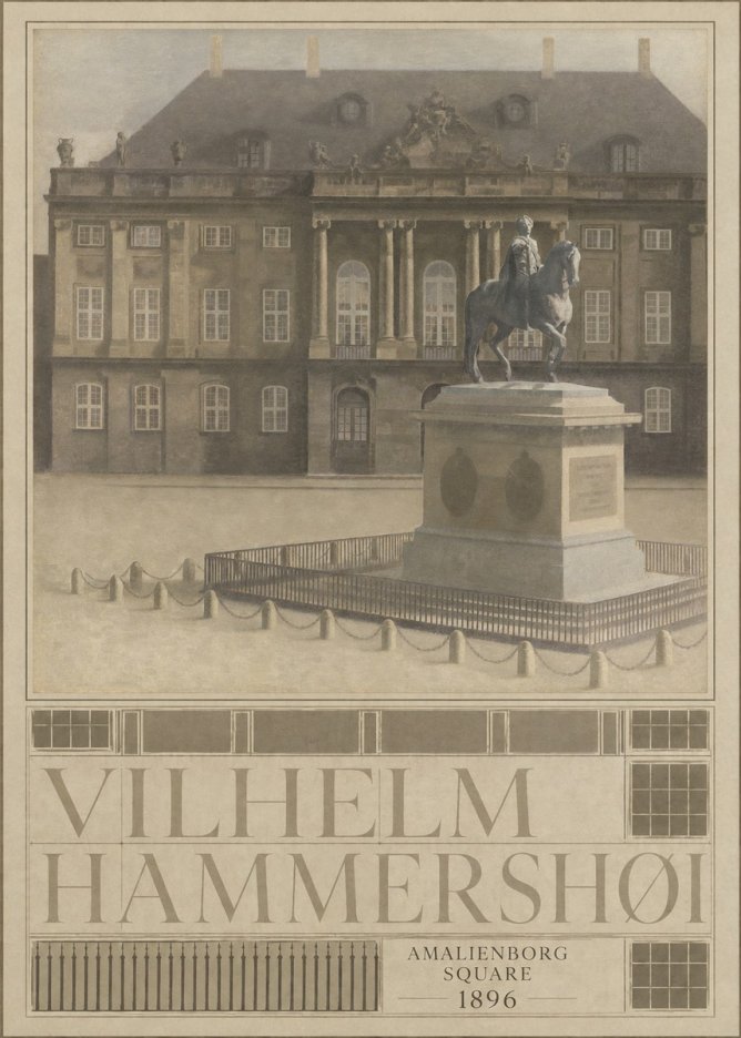 Vilhelm Hammershøi Amalienborg Square I No4 - Affiche