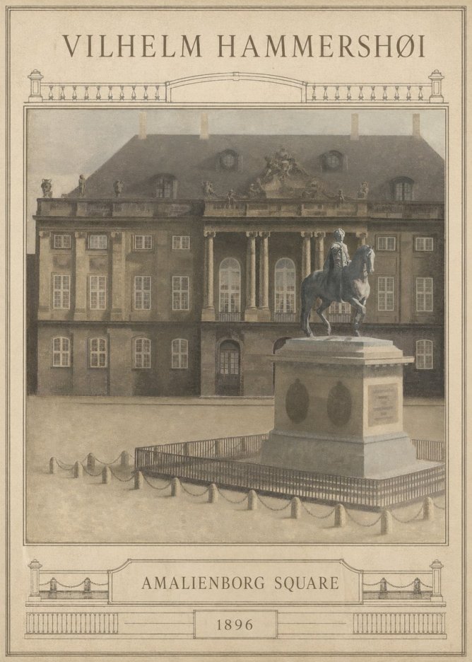 Vilhelm Hammershøi Amalienborg Square I No6 - Affiche