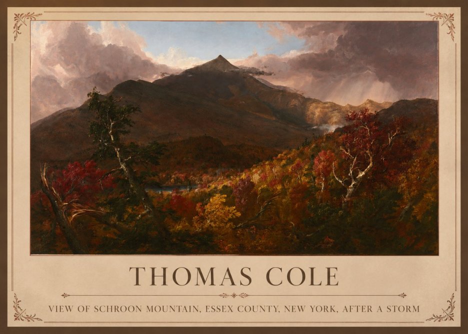 Thomas Cole View of Schroon Mountain, Essex County, New York, After a Storm No1 - Affiche