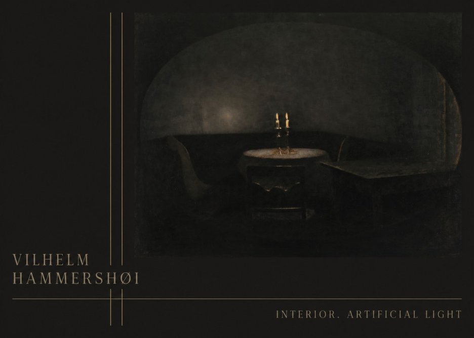 Vilhelm Hammershøi Interior. Artificial Light No3 - Affiche