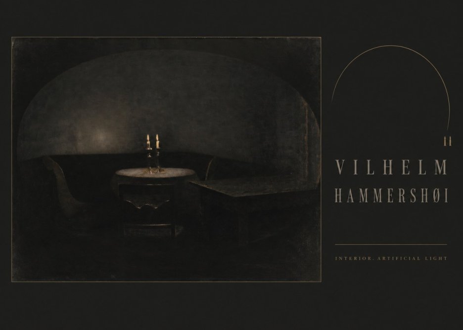 Vilhelm Hammershøi Interior. Artificial Light No4 - Affiche