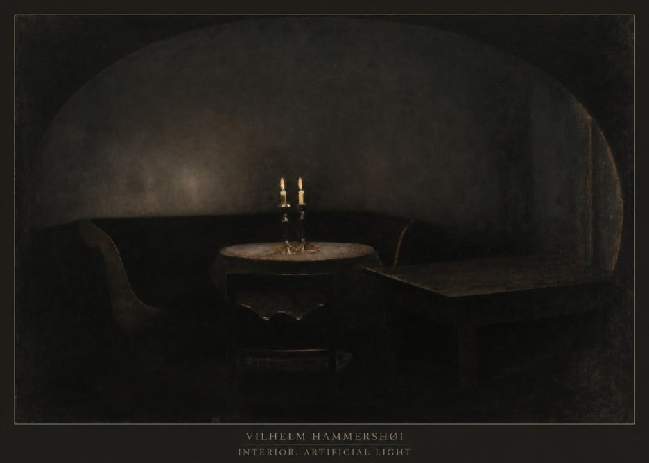 Vilhelm Hammershøi Interior. Artificial Light No5 - Affiche