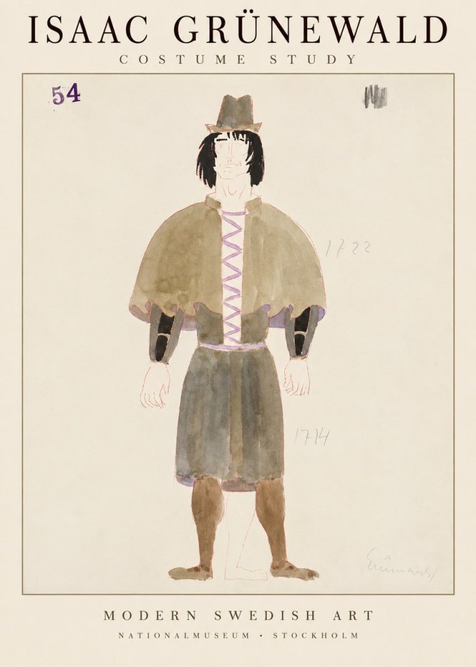 Isaac Grünewald Costume Study V No2 - Affiche