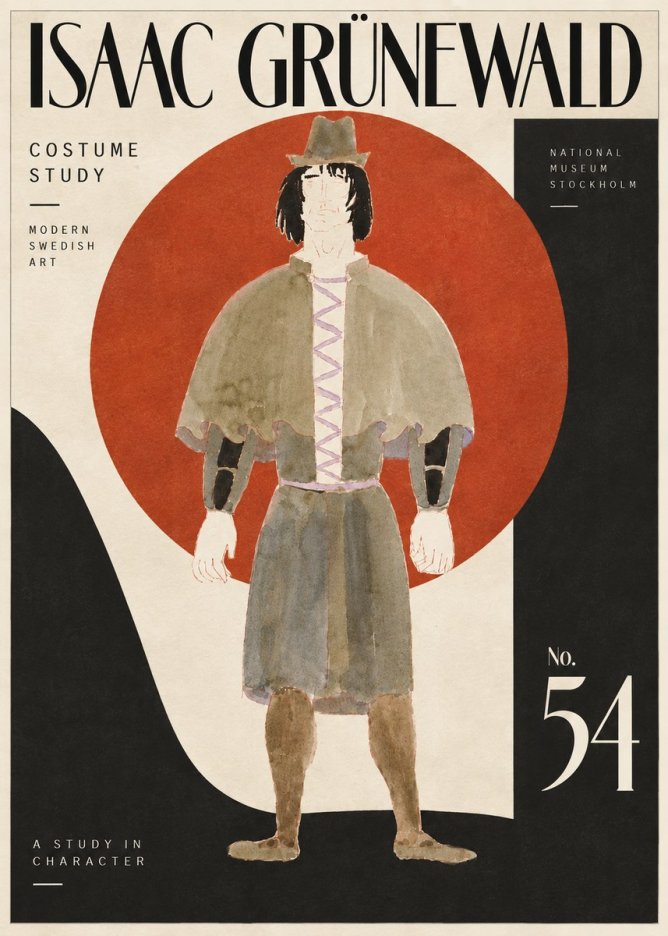 Isaac Grünewald Costume Study V No6 - Affiche