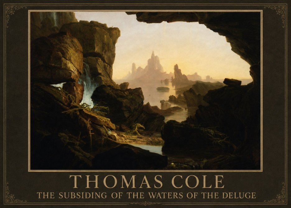Thomas Cole The Subsiding of the Waters of the Deluge I No1 - Affiche