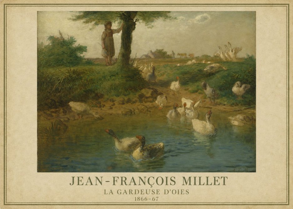 Jean-François Millet La Gardeuse D'oies No1 - Affiche