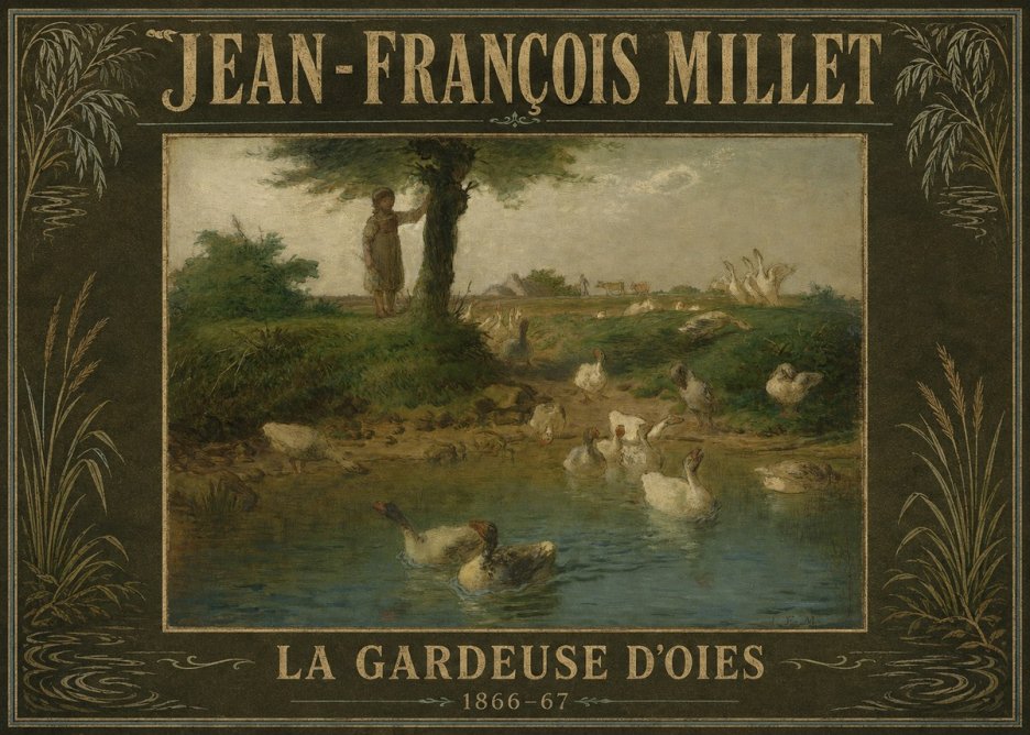 Jean-François Millet La Gardeuse D'oies No4 - Affiche