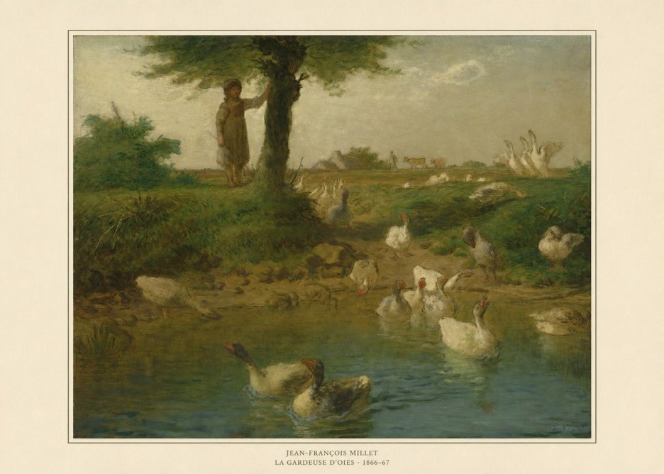 Jean-François Millet La Gardeuse D'oies No6 - Affiche
