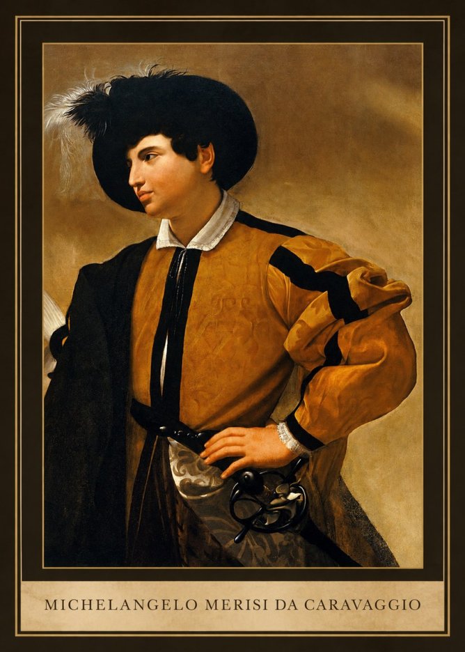 Michelangelo Merisi da Caravaggio Portrait of a Young Man No1 - Affiche