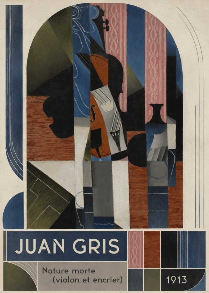 Juan Gris Nature Morte (Violon Et Encrier) No6 - Affiche