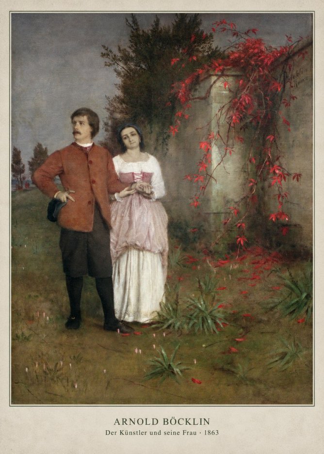 Arnold Böcklin Der Künstler Und Seine Frau No6 - Affiche