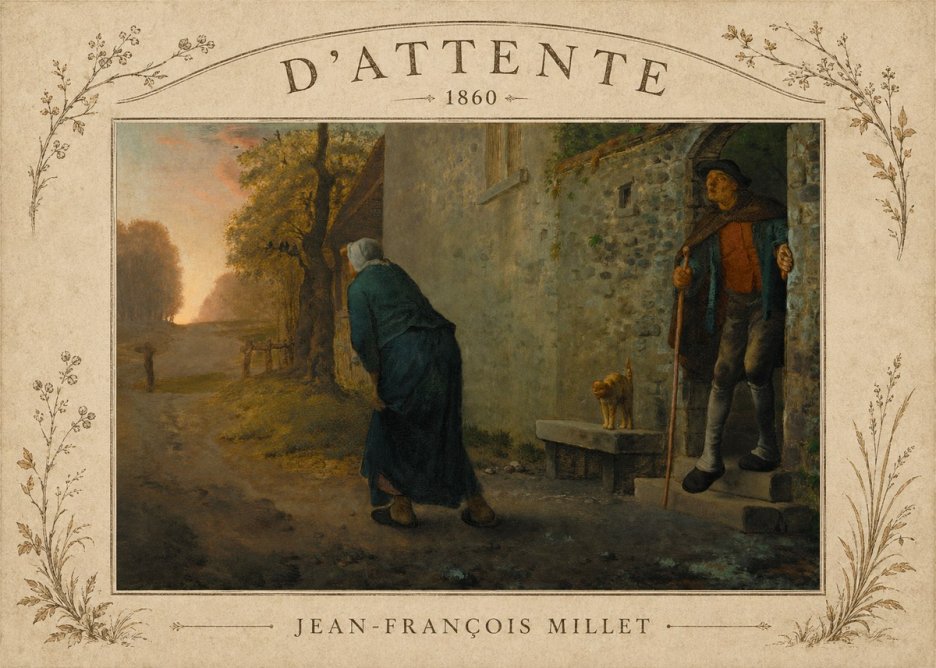 Jean-François Millet D'attente No3 - Affiche