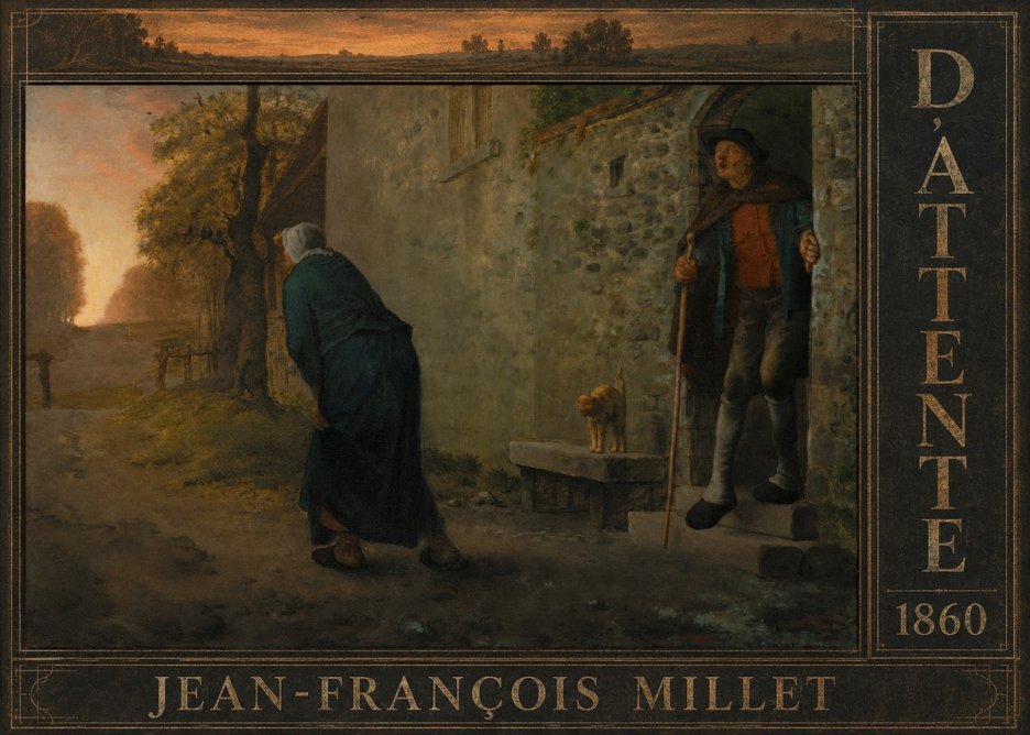 Jean-François Millet D'attente No6 - Affiche