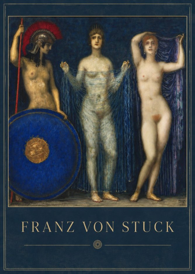 Franz von Stuck The Three Nudes No3 - Affiche
