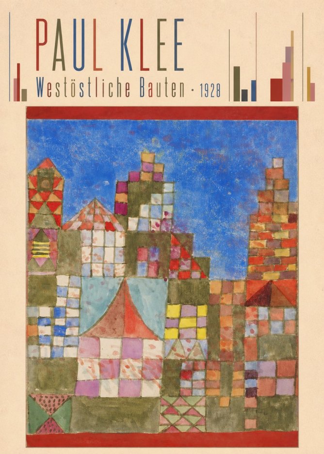 Paul Klee Westöstliche Bauten No5 - Affiche