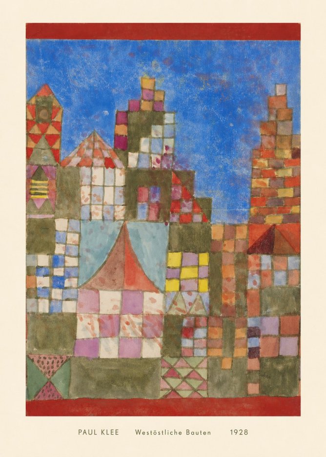 Paul Klee Westöstliche Bauten No6 - Affiche