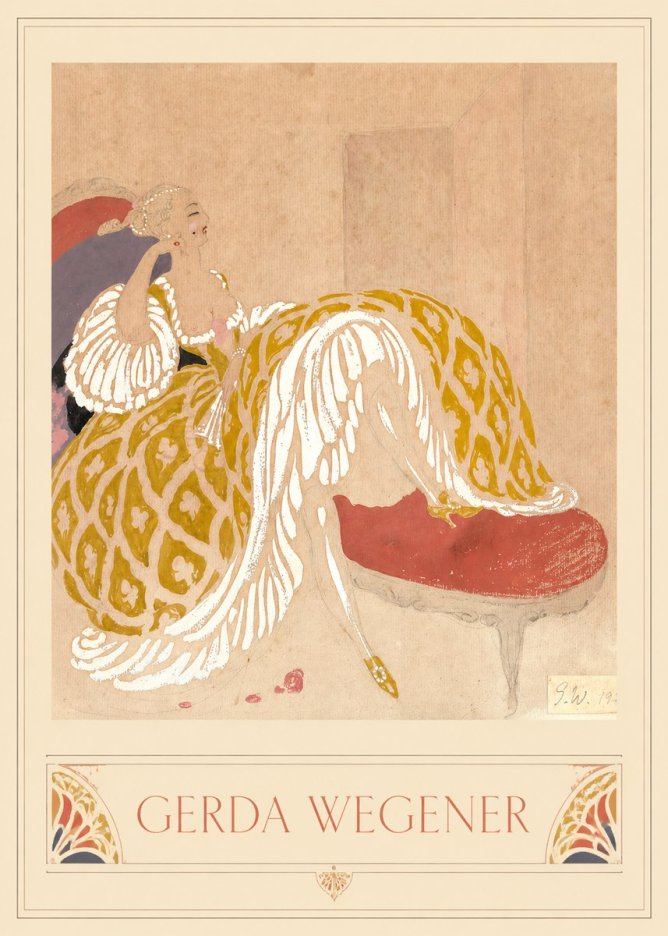 Gerda Wegener Woman in Yellow Dress No4 - Affiche