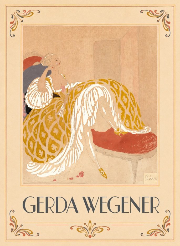 Gerda Wegener Woman in Yellow Dress No6 - Affiche