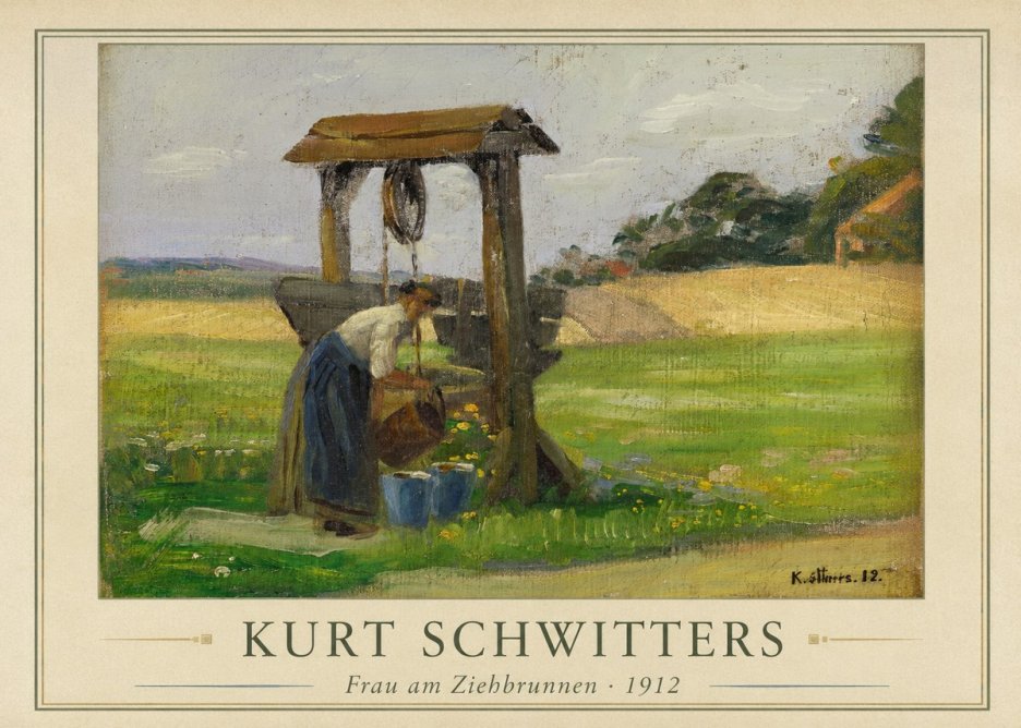 Kurt Schwitters Frau Am Ziehbrunnen No1 - Affiche