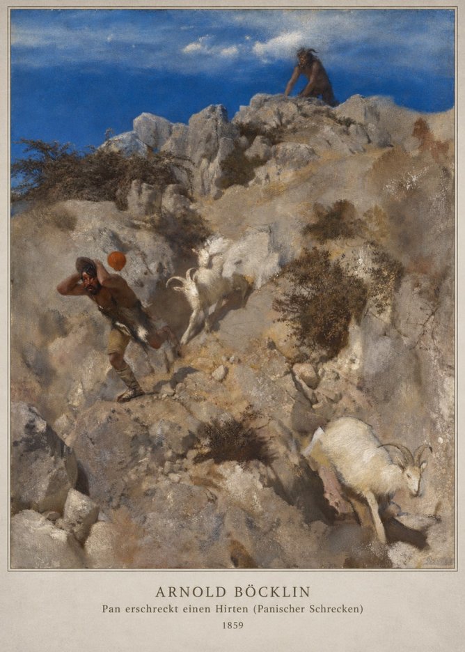 Arnold Böcklin Pan Erschreckt Einen Hirten (Panischer Schrecken) No2 - Affiche