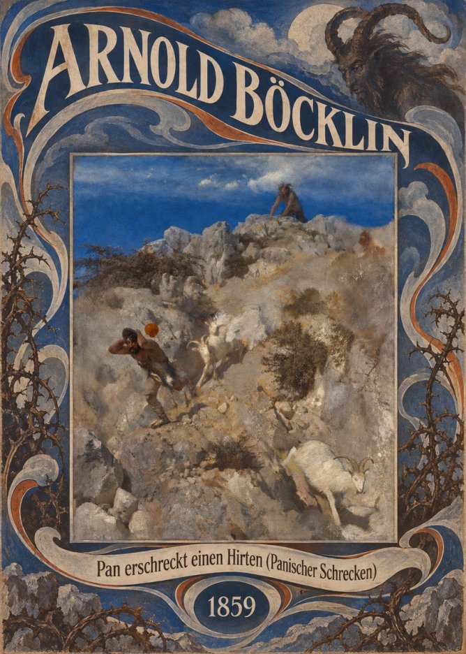 Arnold Böcklin Pan Erschreckt Einen Hirten (Panischer Schrecken) No6 - Affiche
