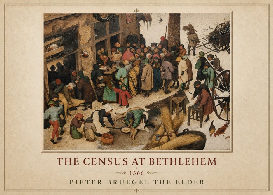 Pieter Bruegel The Census at Bethlehem III No1 - Affiche