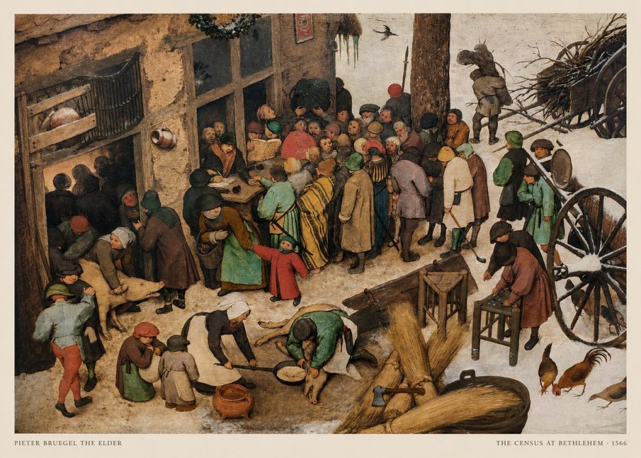 Pieter Bruegel The Census at Bethlehem III No5 - Affiche