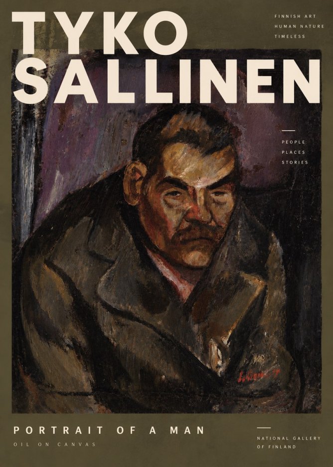 Tyko Sallinen Portrait of a Man V No4 - Affiche