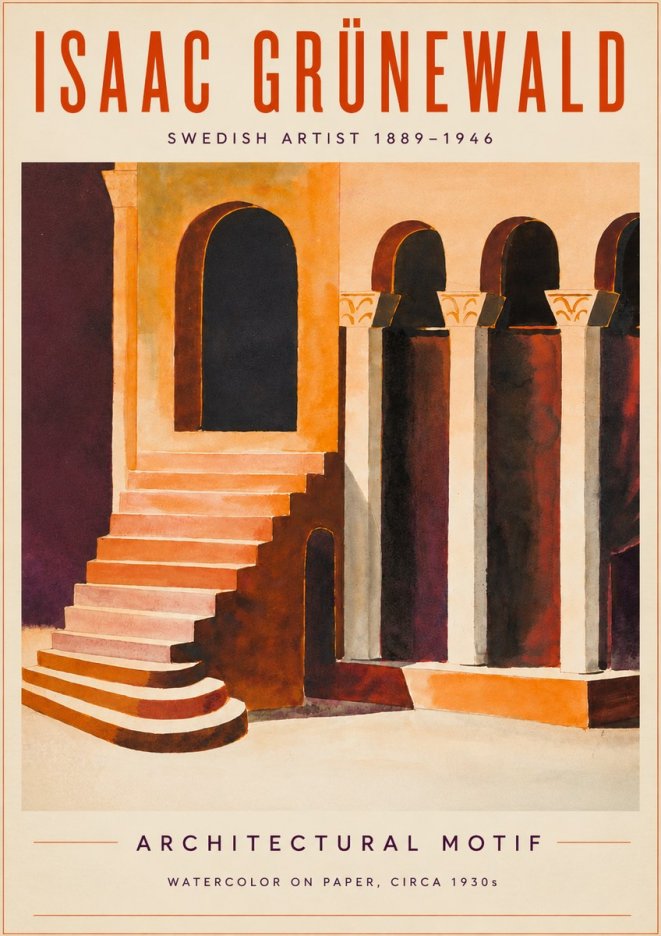 Isaac Grünewald Architectural Motif III No3 - Affiche