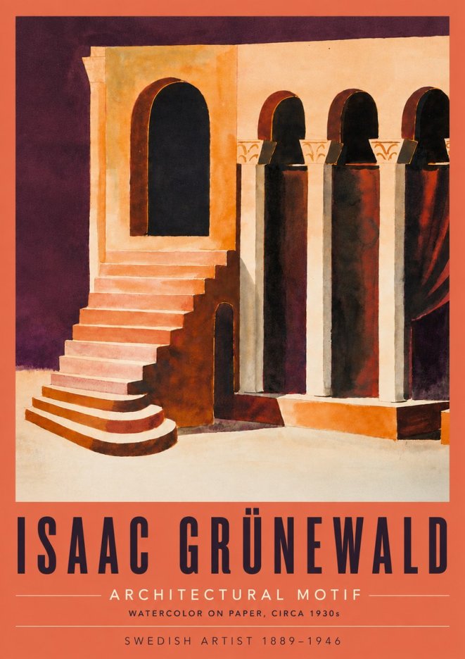 Isaac Grünewald Architectural Motif III No5 - Affiche