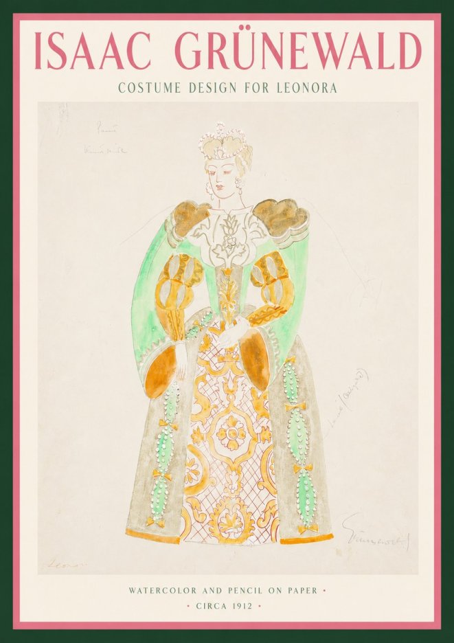 Isaac Grünewald Costume Design for Leonora No3 - Affiche