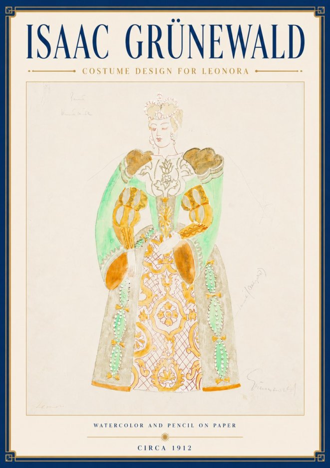 Isaac Grünewald Costume Design for Leonora No4 - Affiche