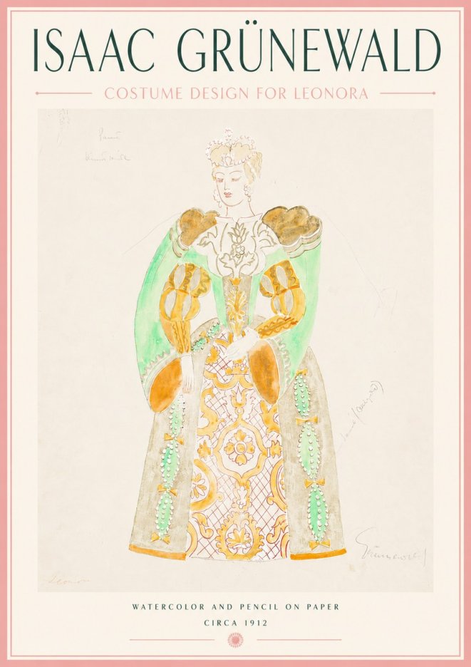 Isaac Grünewald Costume Design for Leonora No5 - Affiche