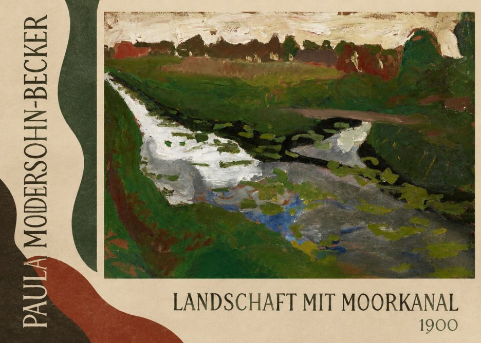 Paula Modersohn-Becker Landschaft Mit Moorkanal No4 - Affiche