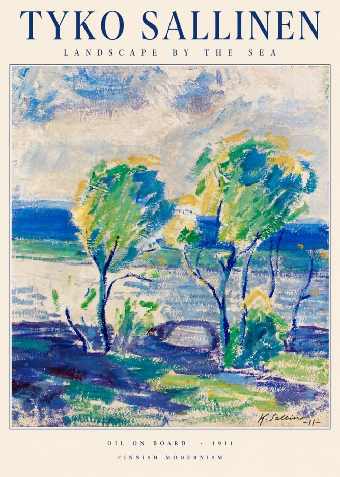 Tyko Sallinen Landscape by the Sea No1 - Affiche