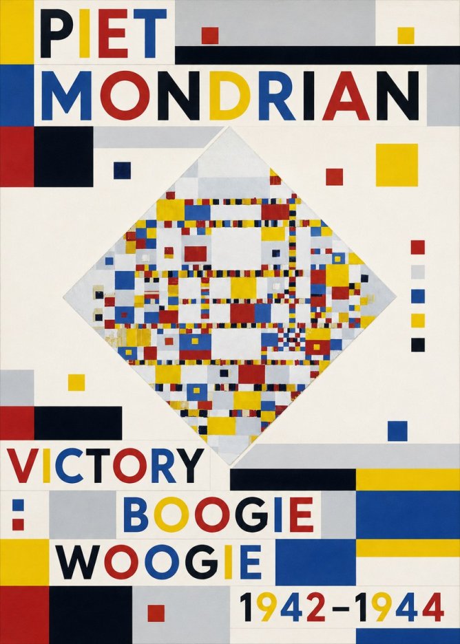 Piet Mondrian Victory Boogie Woogie No3 - Affiche
