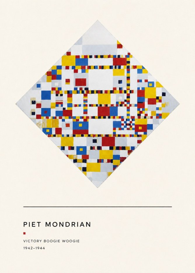 Piet Mondrian Victory Boogie Woogie No4 - Affiche