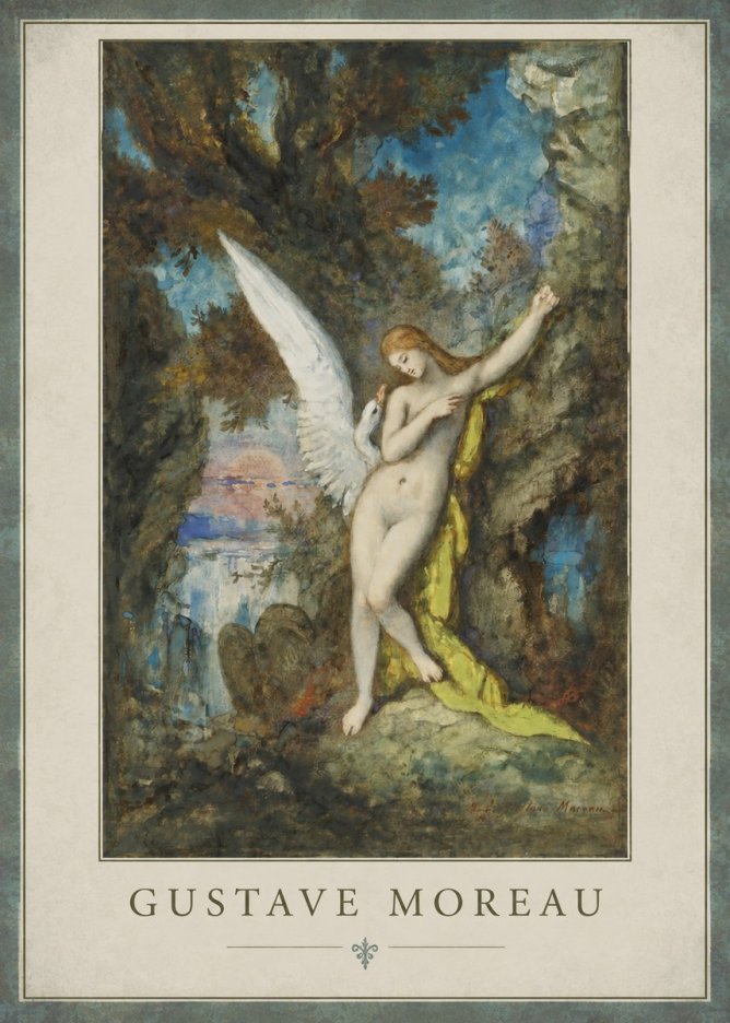Gustave Moreau Leda and the Swan No3 - Affiche